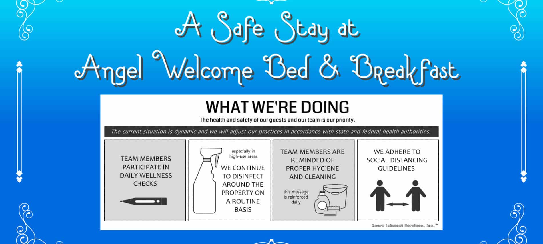 Stay Safe Precautions at Angel Welcome Bed & Breakfast